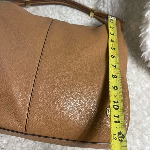 VINCE CAMUTO Toasted Tan / Light Brown Pebbled Leather Hobo Shoulder Bag - Picture 9 of 14